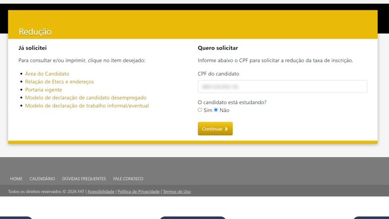 Veja como fazer sua solicitação para redução da taxa